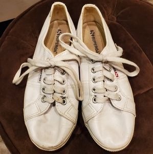 Superga women's white leather sneakers. Size 37.5